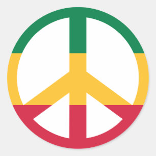 Reggae-Friedensflagge Runder Aufkleber