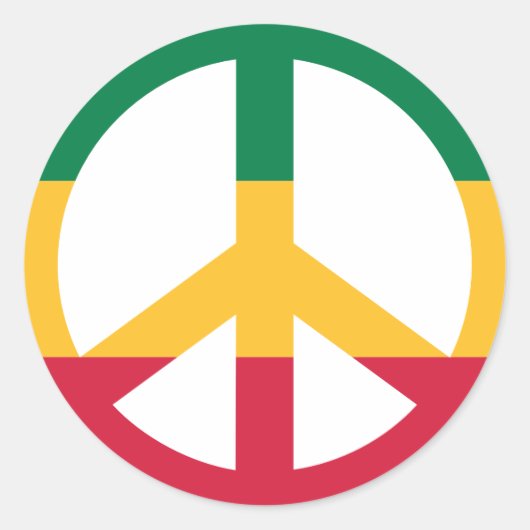 Reggae-Friedensflagge Runder Aufkleber (Vorderseite)