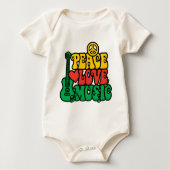 Reggae-FriedensLiebe-Musik Baby Strampler (Vorderseite)