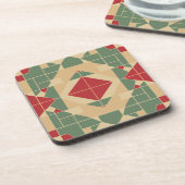 Reggae Geometric Pastel Tile Getränkeuntersetzer (Linke Seite)