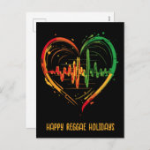 Reggae Heart Beat individuell einstellbar Feiertagspostkarte (Vorne/Hinten)