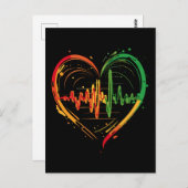 Reggae Heart Beat Postkarte (Vorne/Hinten)