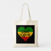 Reggae Heart One Liebe Rasta Reggae Music Rastafar Tragetasche (Rückseite)