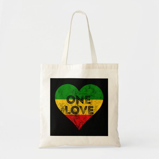Reggae Heart One Liebe Rasta Reggae Music Rastafar Tragetasche (Vorne)