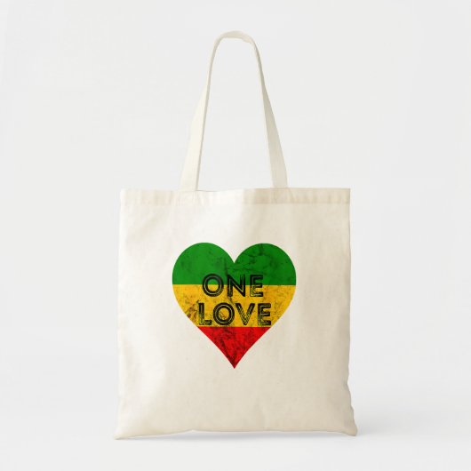Reggae Heart One Liebe Rasta Reggae Music Rastafar Tragetasche (Vorne)