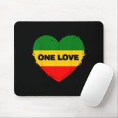 Reggae Heart One Love Rasta Reggae Music Rastafari Mousepad (Mit Mouse)