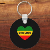 Reggae Heart One Love Rasta Reggae Music Rastafari Schlüsselanhänger (Vorderseite)