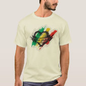 Reggae-Herzflagge T-Shirt (Vorderseite)