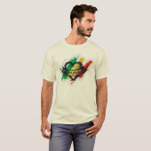 Reggae-Herzflagge T-Shirt (Vorne ganz)