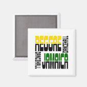 Reggae Jamaica Dance Hall Cube, 3 Farben Magnet (Vorderseite/Rückseite)