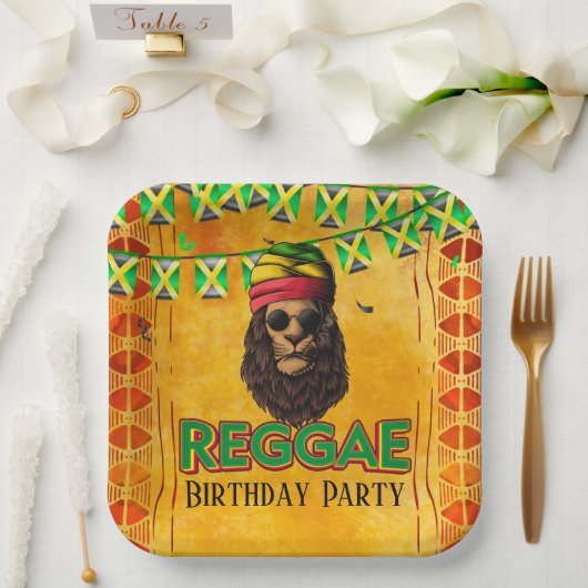 Reggae Jamaican Birthday Party Pappteller (Hochzeit)