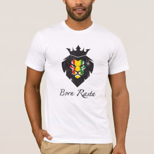 Reggae Jamaican Flag Geboren Rasta Lion T - Shirt