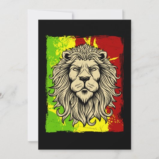 Reggae Jamaican Lion Rasta African Einladung (Vorderseite)