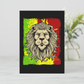 Reggae Jamaican Lion Rasta African Einladung (Stehend Vorderseite)