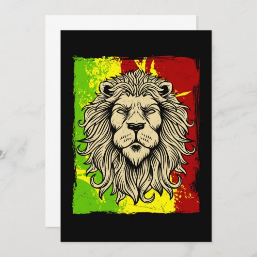 Reggae Jamaican Lion Rasta African Einladung (Vorne/Hinten)