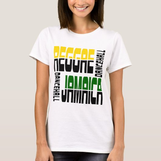 Reggae-Jamaika-Tanz-Hall-Würfel, 3 Farben T-Shirt (Vorderseite)