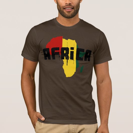 Reggae-Karte von Afrika-Afrikaner Ragga Kunst T-Shirt (Vorderseite)