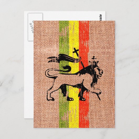 Reggae King Löwe Postkarte (Vorne/Hinten)