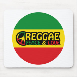 Reggae-Kunst mit positiven Worten Frieden und Lieb Mousepad