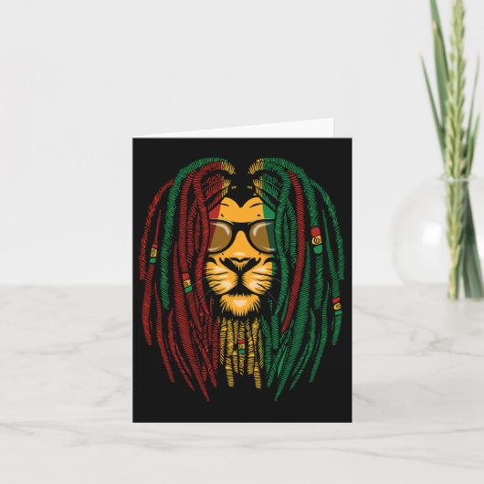 Reggae Lion Dreadlocks Wild Cat Rasta Africa Rasta Karte (Vorderseite)