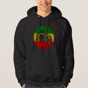 Reggae Lion of Judah Rasta Etophian Lion Jamaica R Hoodie