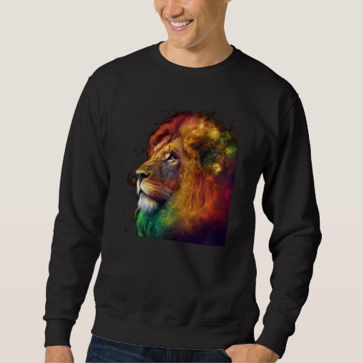 Reggae Lion Rastafari Music Freedom Zion Jamaica Sweatshirt (Vorderseite)
