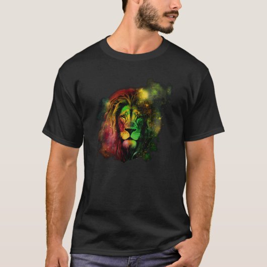 Reggae Lion Rastafari Music Freedom Zion Jamaica   T-Shirt (Vorderseite)