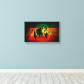 Reggae Lion Red Yellow Green Artistic Leinwanddruck (Insitu (Holzboden))