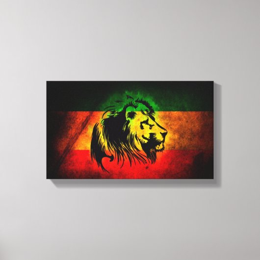Reggae Lion Red Yellow Green Artistic Leinwanddruck (Vorderseite)