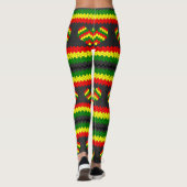 Reggae Love Heart Rasta Hippie Power Yoga Leggings (Rückseite)