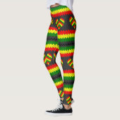 Reggae Love Heart Rasta Hippie Power Yoga Leggings (Links)