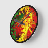 Reggae-Löwe-Flagge Runde Wanduhr (Winkel)