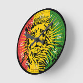 Reggae-Löwe-Flagge Runde Wanduhr (Winkel)