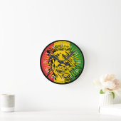 Reggae-Löwe-Flagge Runde Wanduhr (Zuhause)