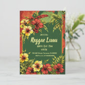 Reggae Luau Einladung (Stehend Vorderseite)
