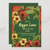 Reggae Luau Einladung (Vorne/Hinten)