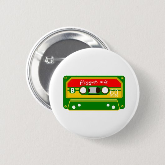 Reggae-Mix-Bandkassette Rastafarian Button (Vorne & Hinten)