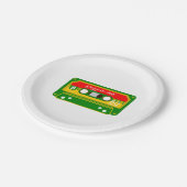 Reggae-Mix-Kassettenrekorder Pappteller (Schrägansicht)