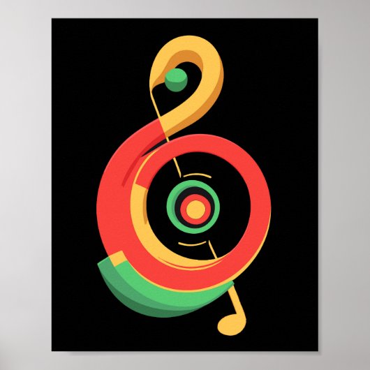 Reggae Music Clef Poster (Vorne)