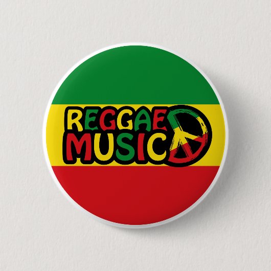 Reggae Music Design mit rastafari Stil und Farbe Button (Vorderseite)