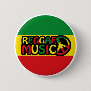 Reggae Music Design mit rastafari Stil und Farbe Button