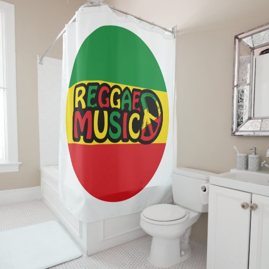 Reggae Music Design mit rastafari Stil und Farbe Duschvorhang (Beispiel)