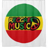 Reggae Music Design mit rastafari Stil und Farbe Duschvorhang (Vorderseite)