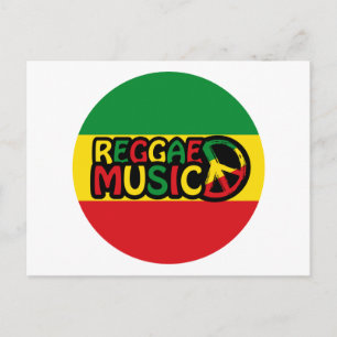 Reggae Music Design mit rastafari Stil und Farbe Postkarte