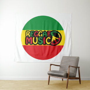 Reggae Music Design mit rastafari Stil und Farbe Wandteppich