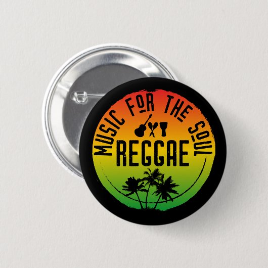 Reggae Music for Soul Reggae Lover Button (Vorne & Hinten)