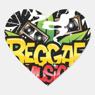 Reggae Music Herz-Aufkleber