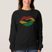 Reggae Music Jamaica Kissing Lips Flag Rastafari R Sweatshirt (Vorderseite)