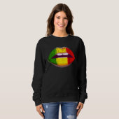 Reggae Music Jamaica Kissing Lips Flag Rastafari R Sweatshirt (Vorne ganz)