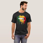 Reggae Music Jamaica Kissing Lips Flag Rastafari R T-Shirt (Vorne ganz)